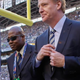NFL Commissioner Roger Goodell (foreground) walks the sidelines prior to the game between the Seattle Seahawks and the Green Bay Packers at CenturyLink Field on Sept. 4, 2014.
Otto Greule Jr./Getty Images